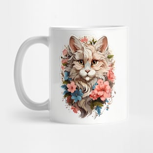 Cute Cat Floral Art Design Mug